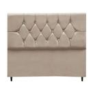 Cabeceira Cama Box Estofada Solteiro 90 Cm Geovana Suede Bege