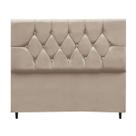 Cabeceira Cama Box Estofada Solteiro 90 cm Geovana Suede Bege