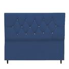 Cabeceira Cama Box Estofada Solteiro 90 Cm Suede Isabela azul Marinho