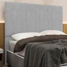 Cabeceira Cama Box King 193cm Estofada Plutus Boucle Cinza Z04 - Mpozenato