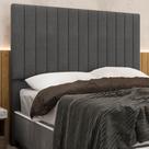 Cabeceira Cama Box King 193cm Estofada Plutus Linho Grafite Z04 - Mpozenato