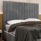 Cabeceira Cama Box King 193cm Estofada Plutus Veludo Cinza Z04 - Mpozenato