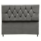 Cabeceira Cama Box King 195 Cm Geovana Suede cinza.