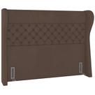 Cabeceira Cama Box King 195 cm P05 Madrid Veludo Marrom - Lyam Decor Cabeceira Cama Box King 195 cm P05 Madrid Veludo Marrom - Lyam Decor