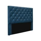 Cabeceira Cama Box King 195 Cm Tania Veludo Azul Marinho S04 - D'rossi