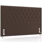 Cabeceira Cama Box King 195cm Estofada Frizza P05 Veludo Marrom - Lyam Decor