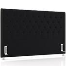 Cabeceira Cama Box King 195cm Estofada Frizza P05 Veludo Preto - Lyam Decor