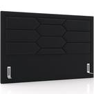 Cabeceira Cama Box King 195cm Estofada Nora P05 Veludo Preto - Lyam Decor Cabeceira Cama Box King 195cm Estofada Nora P05 Veludo Preto - Lyam Decor