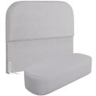 Cabeceira Cama Box King 195cm Lanna com Puff Recamier Doha W01 Linho Cinza - Lyam Decor