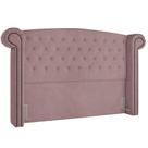 Cabeceira Cama Box King Com Tachas 195 Cm Sofia P05 Veludo Rosê
