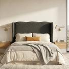 Cabeceira Cama Box King Size 195cm Aurora Orgânica Estofada Boucle Com Sapatas Plásticas Linha Premium Design Soft Curve Cabeceira Cama Box King Size 195cm Aurora Orgânica Estofada Boucle Com Sapatas Plásticas Linha Premium Design Soft Curve
