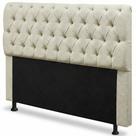 Cabeceira Cama Box King Size Sarah 195cm com Frame Bouclê Bege - Desk Design