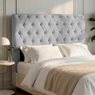 Cabeceira Cama Box King Size Sarah 195cm com Frame Bouclê Cinza Claro - Abmaza