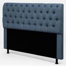Cabeceira Cama Box King Size Sarah 195cm com Frame Linho Azul - Desk Design