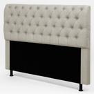 Cabeceira Cama Box King Size Sarah 195cm com Frame Linho Bege Cru - Desk Design