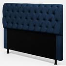 Cabeceira Cama Box King Size Sarah 195cm com Frame Suede Azul Marinho - Desk Design