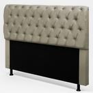 Cabeceira Cama Box King Size Sarah 195cm com Frame Suede Bege - Desk Design