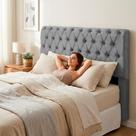 Cabeceira Cama Box King Size Sarah 195cm com Frame Suede Cinza - Abmaza