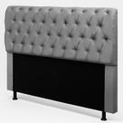 Cabeceira Cama Box King Size Sarah 195cm com Frame Suede Cinza - Desk Design