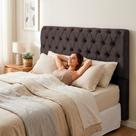 Cabeceira Cama Box King Size Sarah 195cm com Frame Suede Marrom - Abmaza
