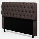Cabeceira Cama Box King Size Sarah 195cm com Frame Suede Marrom - Desk Design