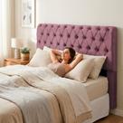 Cabeceira Cama Box King Size Sarah 195cm com Frame Suede Rosa - Abmaza