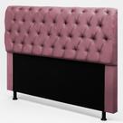 Cabeceira Cama Box King Size Sarah 195cm com Frame Suede Rosa - Desk Design