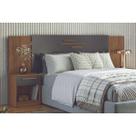 Cabeceira Cama Box Madeirado Casal/Queen Loanda c/ 2 Mesas e 2 Gavetas Jatobá/Grafite - Santos Andirá