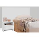 Cabeceira Cama Box Madeirado Solteiro Prime c/ 1 Mesa e 1 Gaveta Neve - Novo Horizonte