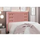 Cabeceira Cama Box Queen 160 cm Gênova Veludo Rosa S04 - D'Rossi