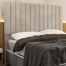 Cabeceira Cama Box Queen 160cm Estofada Plutus Veludo Bege Z04 - Mpozenato