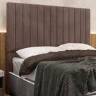 Cabeceira Cama Box Queen 160cm Estofada Plutus Veludo Marrom Z04 - Mpozenato
