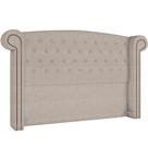 Cabeceira Cama Box Queen com Tachas 160 cm Sofia P05 Linho Cru - Lyam Decor