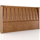 Cabeceira Cama Box Queen Estofada com LED 160cm Moan P05 material sintético Whisky - Lyam Decor