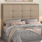 Cabeceira Cama Box Solteiro 0,98 Softquad para Quarto em Linho Bege Larbelle