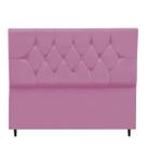 Cabeceira Cama Box Solteiro 90 cm Geovana Suede Rosa