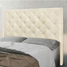 Cabeceira Cama Box Solteiro 90 cm Tania Linho Pérola S04 - D'Rossi