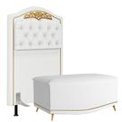 Cabeceira Cama Box Solteiro 90cm Com Calçadeira Baú Imperial J02 Corano Branco - Mpozenato Cabeceira Cama Box Solteiro 90cm Com Calçadeira Baú Imperial J02 Corano Branco - Mpozenato