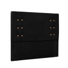 Cabeceira Cama Box Solteiro 90cm e Recamier Gênova Suede Preto S04 - D'rossi