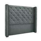 Cabeceira Cama Box Solteiro 90cm E Recamier Vicenza Veludo Cinza S04 - D'rossi
