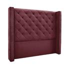 Cabeceira Cama Box Solteiro 90cm e Recamier Vicenza Veludo S04 Cor Vinho