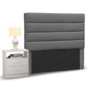Cabeceira Cama Box Solteiro 90cm Greta Suede Cinza e 1 Criado Branco - Mpozenato