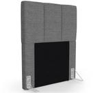 Cabeceira Cama Box Solteiro 90cm Pérola W01 Linho Cinza Escuro - Mpozenato