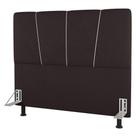 Cabeceira Cama Box Solteiro Amber 90cm Estofada Linho Marrom - Abmaza