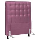 Cabeceira Cama Box Solteiro Ciara 90cm Botonê com Frame Suede Rosa - Desk Design Cabeceira Cama Box Solteiro Ciara 90cm Botonê com Frame Suede Rosa - Desk Design