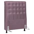 Cabeceira Cama Box Solteiro Ciara 90cm Botonê com Frame Veludo Rosê - Desk Design