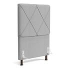 Cabeceira Cama Box Solteiro Mel 90cm com Frame Linho Cinza Claro - Desk Design Cabeceira Cama Box Solteiro Mel 90cm com Frame Linho Cinza Claro - Desk Design