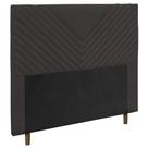 Cabeceira Cama Box Solteiro Viena 90cm Suede Marrom - Desk Design