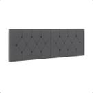 Cabeceira Cama Casal Box Estofada Captonê Cinza 1.60