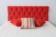 Cabeceira Cama Casal Estofada 1.40m Painel Cor Vermelho botoes cor